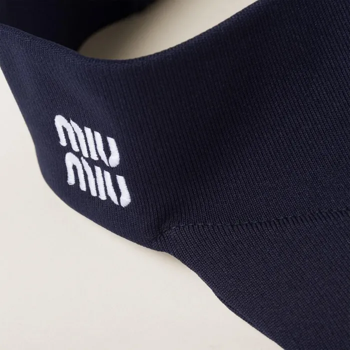 Women Hats And Gloves Miu Miu Nylon Visor With Pouch Navy Women Hats And Gloves Miu Miu Nylon Visor With Pouch Navy
