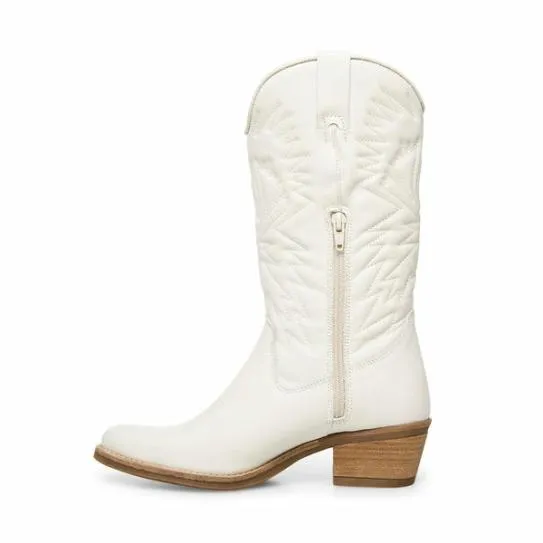 Women HAYWARD WHITE LEATHER White Leather Steve Madden Boots and Booties Women HAYWARD WHITE LEATHER White Leather Steve Madden Boots and Booties