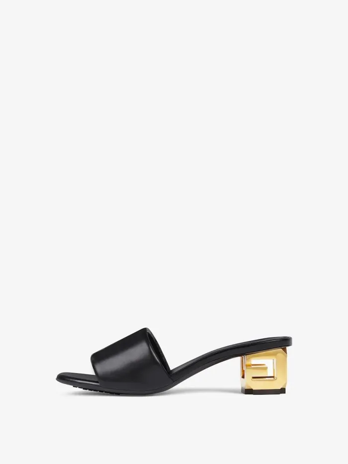 Women Heels Givenchy G Cube Mules In Leather Black Women Heels Givenchy G Cube Mules In Leather Black