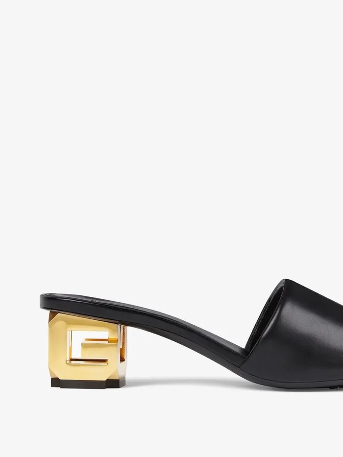 Women Heels Givenchy G Cube Mules In Leather Black Women Heels Givenchy G Cube Mules In Leather Black
