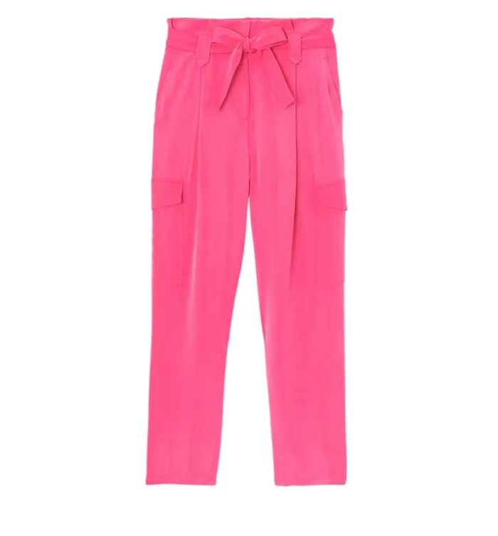 Women HighWaist Cargo Trousers 8211 Pink Promod Trousers Women HighWaist Cargo Trousers 8211 Pink Promod Trousers