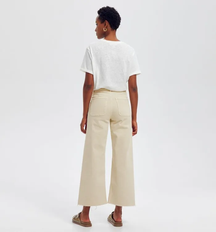 Women HighWaist Raw Edge Jeans 8211 Beige Promod Jeans Women HighWaist Raw Edge Jeans 8211 Beige Promod Jeans