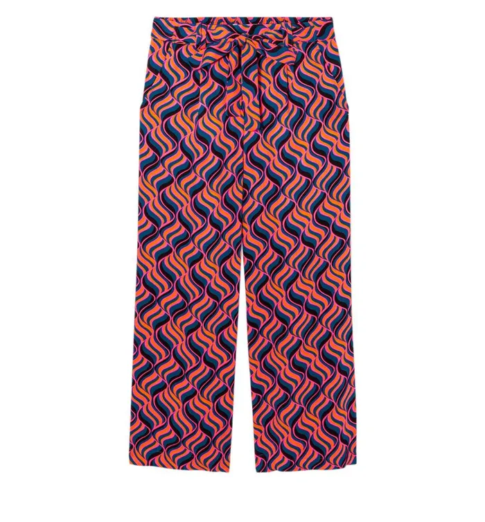 Women HighWaist Wideleg Trousers 8211 Pink Print Promod Trousers Women HighWaist Wideleg Trousers 8211 Pink Print Promod Trousers
