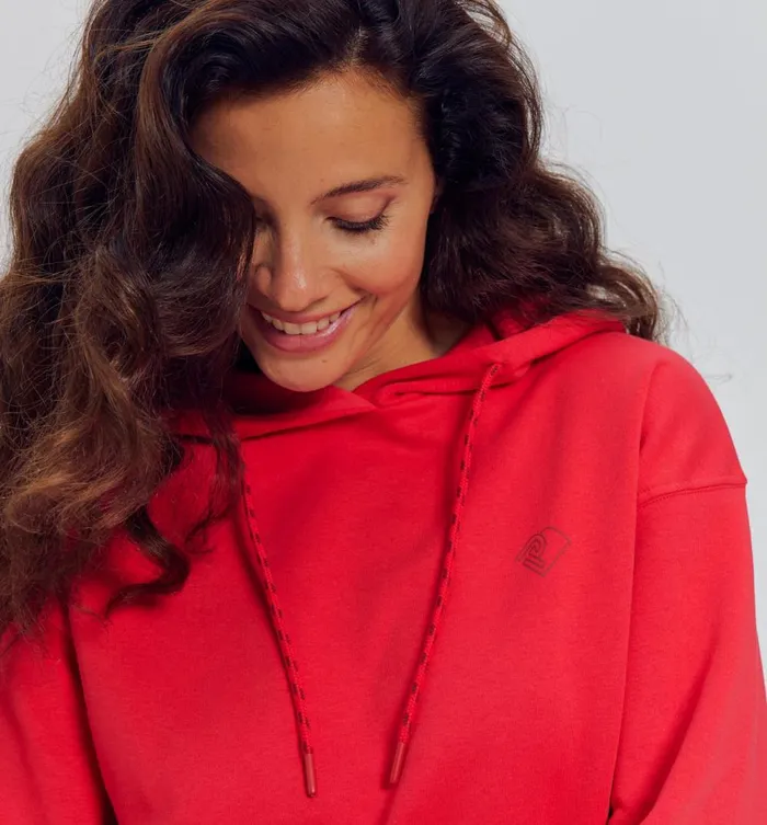Women Hooded Sweatshirt 8211 Cherry Red Promod Jumpers And Cardigans Women Hooded Sweatshirt 8211 Cherry Red Promod Jumpers And Cardigans