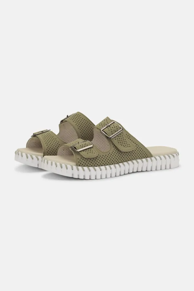 Women Ilse Jacobsen Tulip Flats Sandals 8211 Army