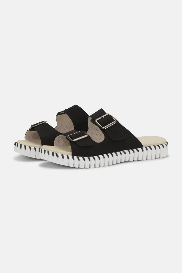 Women Ilse Jacobsen Tulip Flats Sandals 8211 Black
