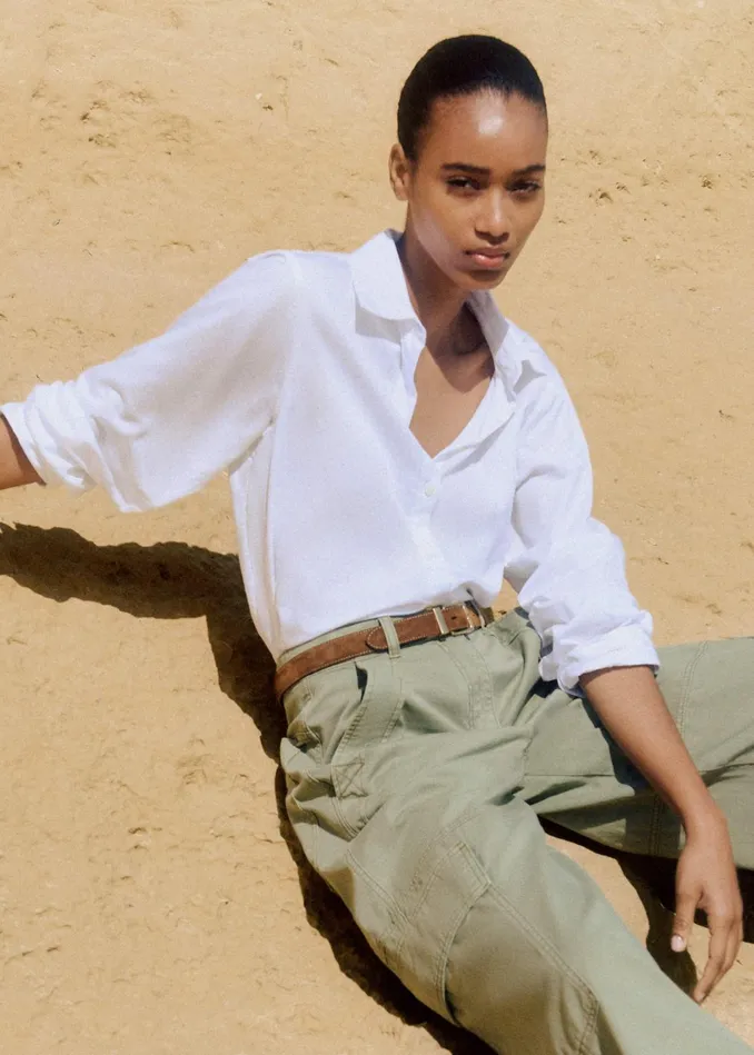 Women Impossibly Soft Relaxed Forever Shirt White MEEM