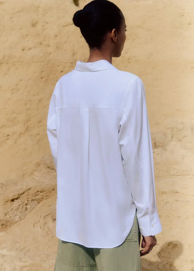 Women Impossibly Soft Relaxed Forever Shirt White MEEM