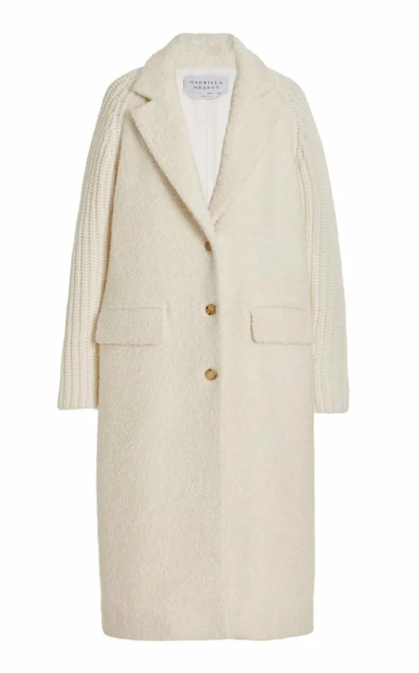 Women Jackets and Coats Gabriela Hearst Charles Coat In Ivory Cashmere Boucle