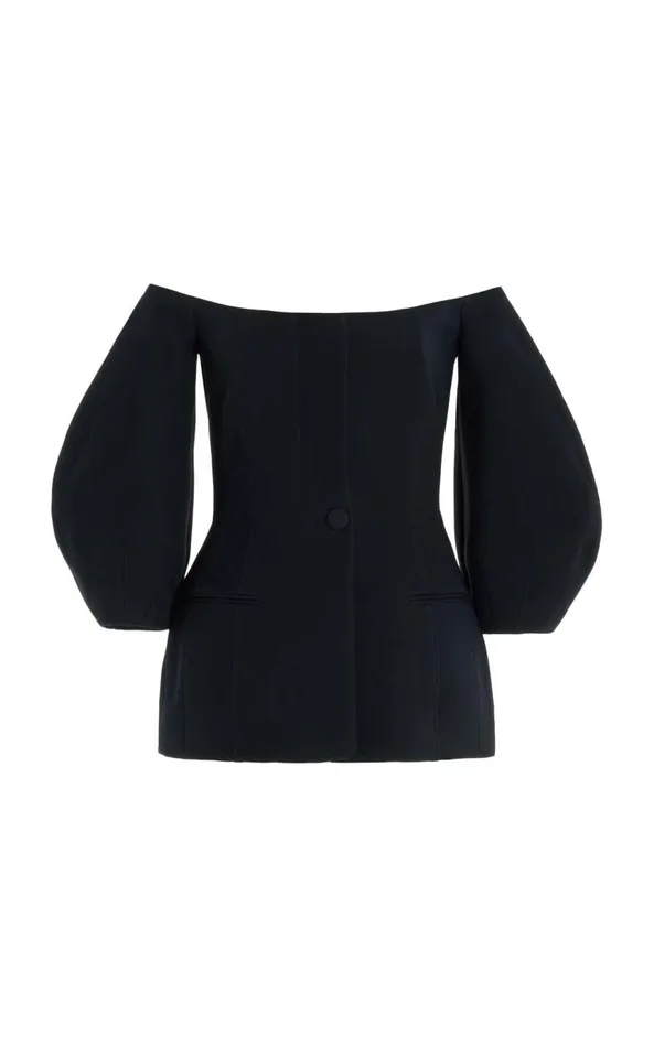 Women Jackets and Coats Gabriela Hearst Sawyer Jacket In Black Wool Silk Cady