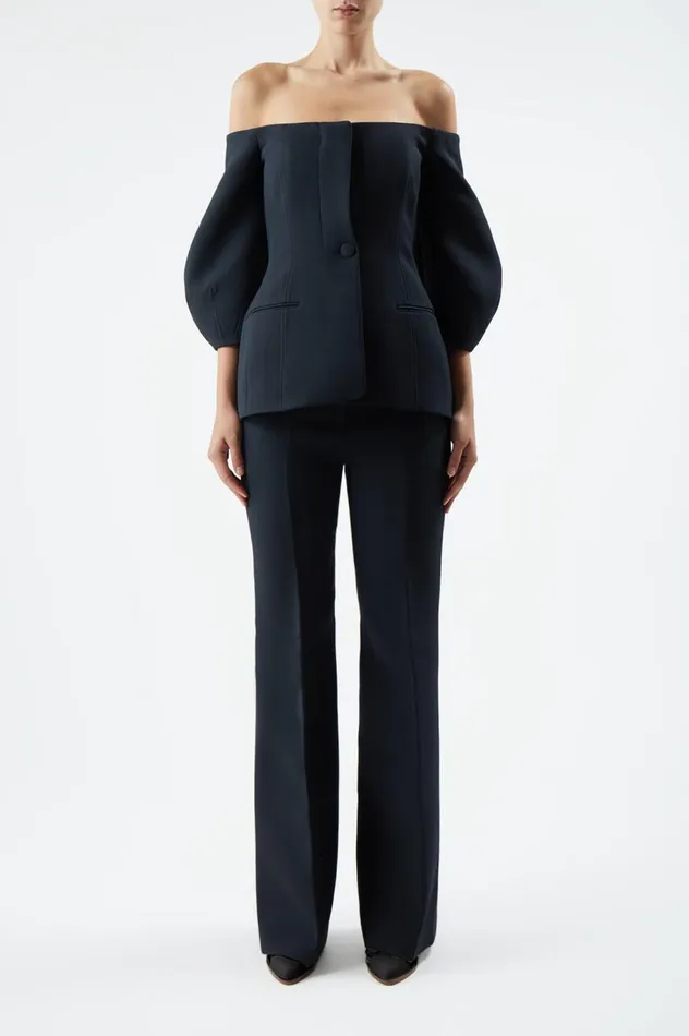 Women Jackets and Coats Gabriela Hearst Sawyer Jacket In Black Wool Silk Cady