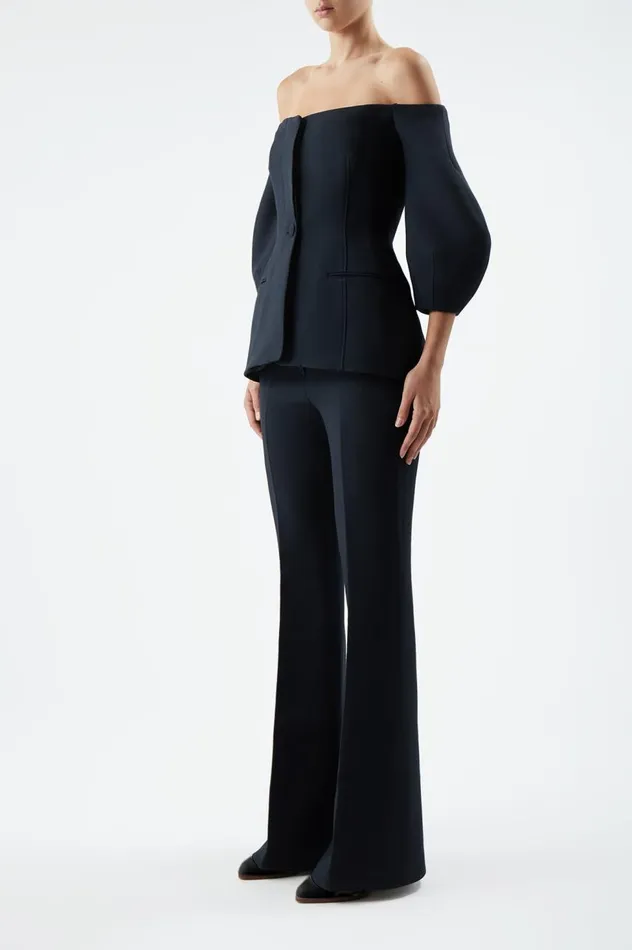 Women Jackets and Coats Gabriela Hearst Sawyer Jacket In Black Wool Silk Cady