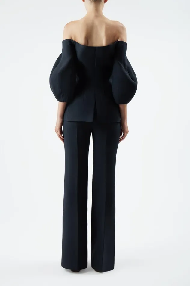 Women Jackets and Coats Gabriela Hearst Sawyer Jacket In Black Wool Silk Cady