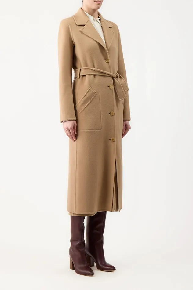Women Jackets and Coats Gabriela Hearst William Coat In Camel DoubleFace Recycled Cashmere