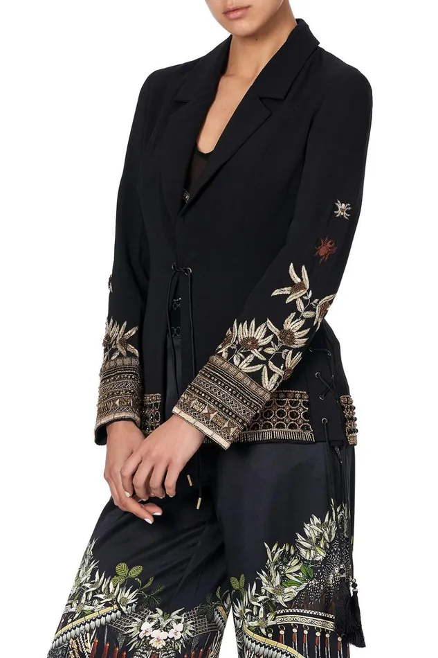 Women Jackets Camilla Jacket With Lace Up Side Panels Botanical Chronicles