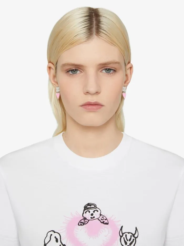 Women Jewelry Givenchy 4G Earrings In Metal And Enamel Pinksilvery Women Jewelry Givenchy 4G Earrings In Metal And Enamel Pinksilvery