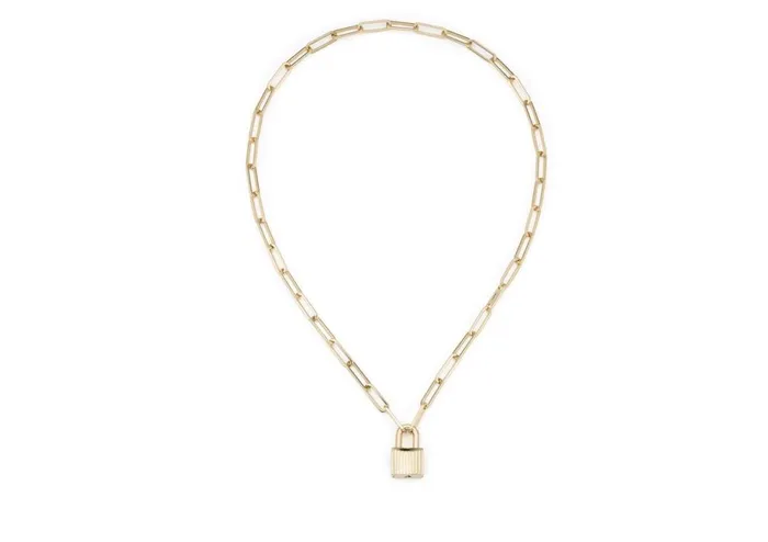 Women Jewelry Tom Ford Chain Padlock Pendant Gold