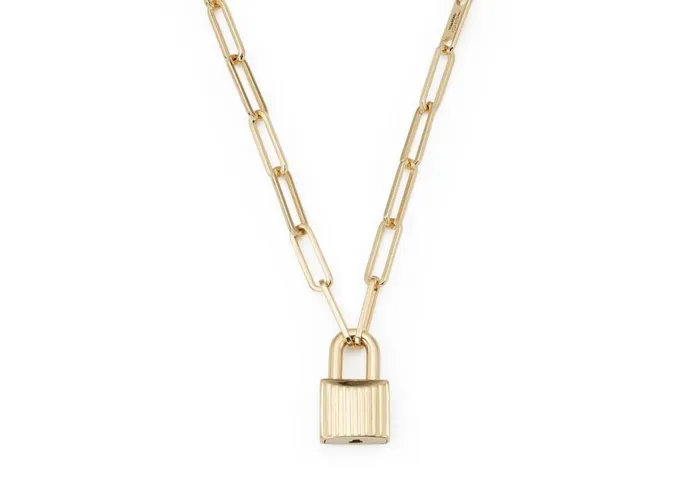 Women Jewelry Tom Ford Chain Padlock Pendant Gold