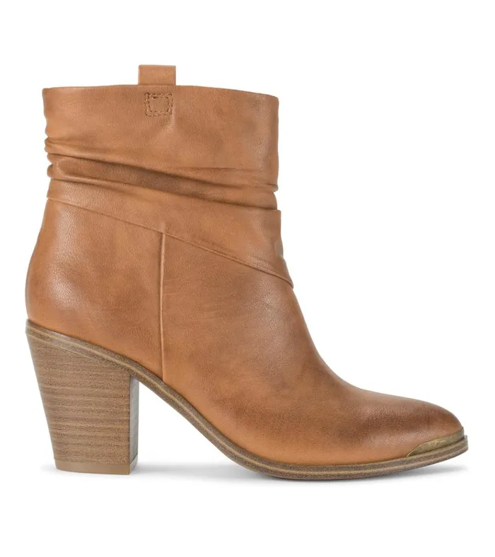 Women Katherine Block Heel Bootie Cognac Baretraps Booties
