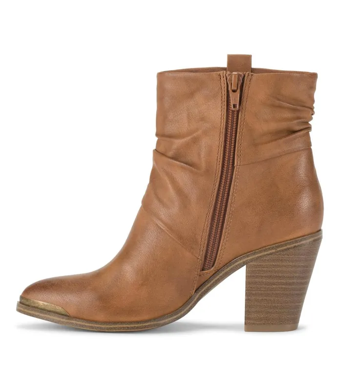 Women Katherine Block Heel Bootie Cognac Baretraps Booties