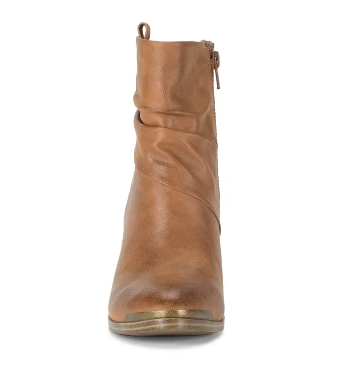 Women Katherine Block Heel Bootie Cognac Baretraps Booties