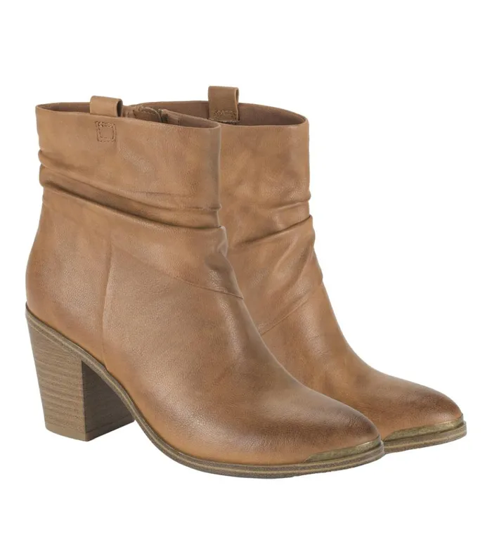 Women Katherine Block Heel Bootie Cognac Baretraps Booties