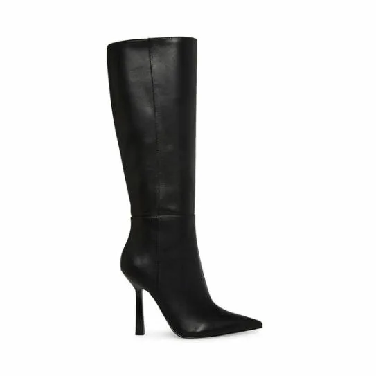 Women KATHLEEN BLACK LEATHER Black Leather Steve Madden Boots and Booties