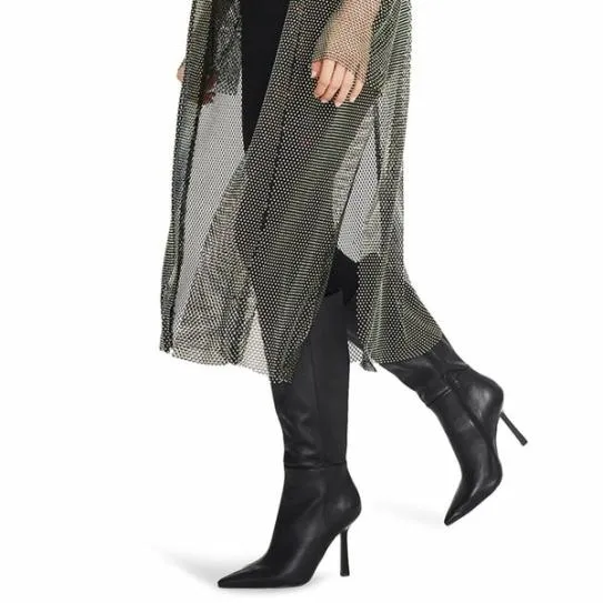 Women KATHLEEN BLACK LEATHER Black Leather Steve Madden Boots and Booties Women KATHLEEN BLACK LEATHER Black Leather Steve Madden Boots and Booties