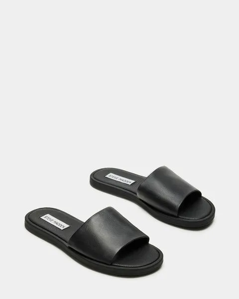 Women KAYA BLACK LEATHER Black Leather Steve Madden Sandals Women KAYA BLACK LEATHER Black Leather Steve Madden Sandals