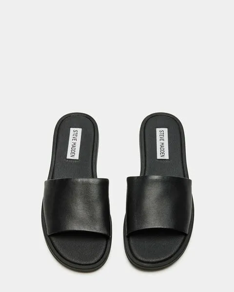 Women KAYA BLACK LEATHER Black Leather Steve Madden Sandals Women KAYA BLACK LEATHER Black Leather Steve Madden Sandals