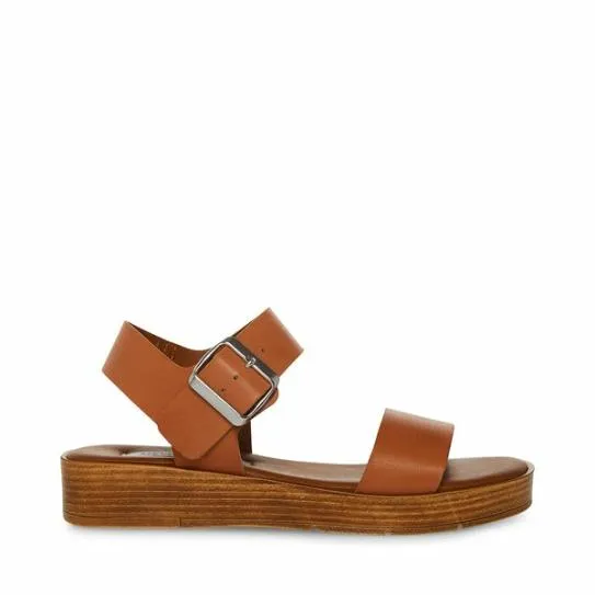 Women KEENAN TAN LEATHER Tan Leather Steve Madden Sandals