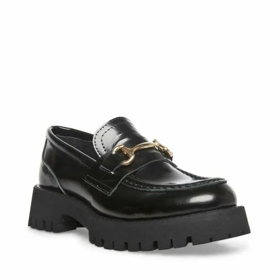 WomenKids039 LANDO BLACK LEATHER Black Leather Steve Madden Loafers and Flats WomenKids039 LANDO BLACK LEATHER Black Leather Steve Madden Loafers and Flats