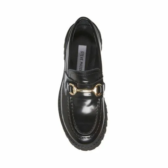 WomenKids039 LANDO BLACK LEATHER Black Leather Steve Madden Loafers and Flats WomenKids039 LANDO BLACK LEATHER Black Leather Steve Madden Loafers and Flats