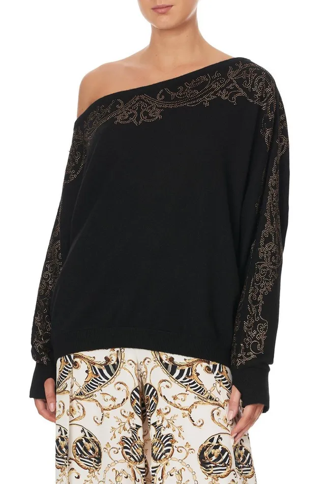 Women Knitwear Camilla Off The Shoulder Dolman Knit Jumper Studio 54