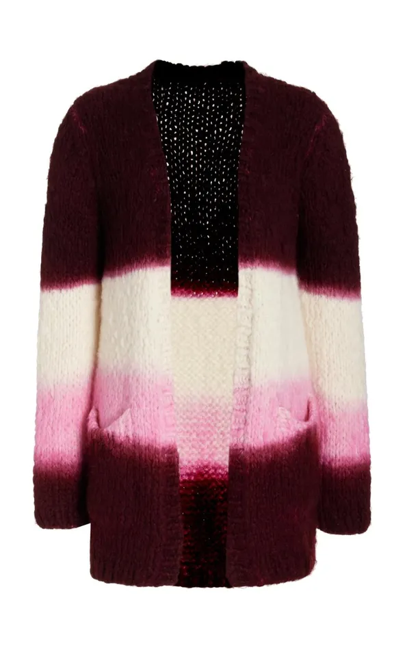 Women Knitwear Gabriela Hearst Amelia Knit Cardigan In Dip Dye Bordeaux Multi Welfat Cashmere Women Knitwear Gabriela Hearst Amelia Knit Cardigan In Dip Dye Bordeaux Multi Welfat Cashmere