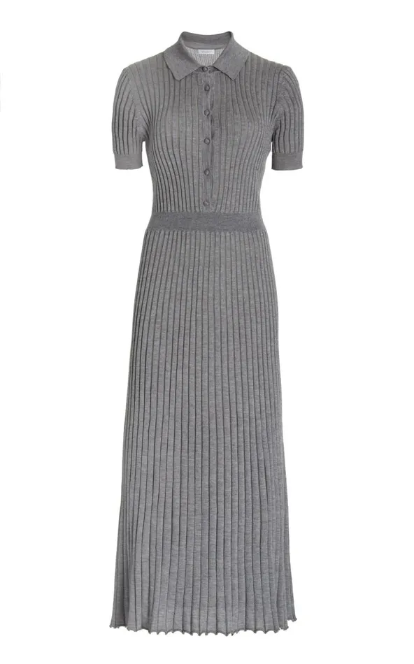 Women Knitwear Gabriela Hearst Amor Knit Dress In Heather Grey Cashmere Silk