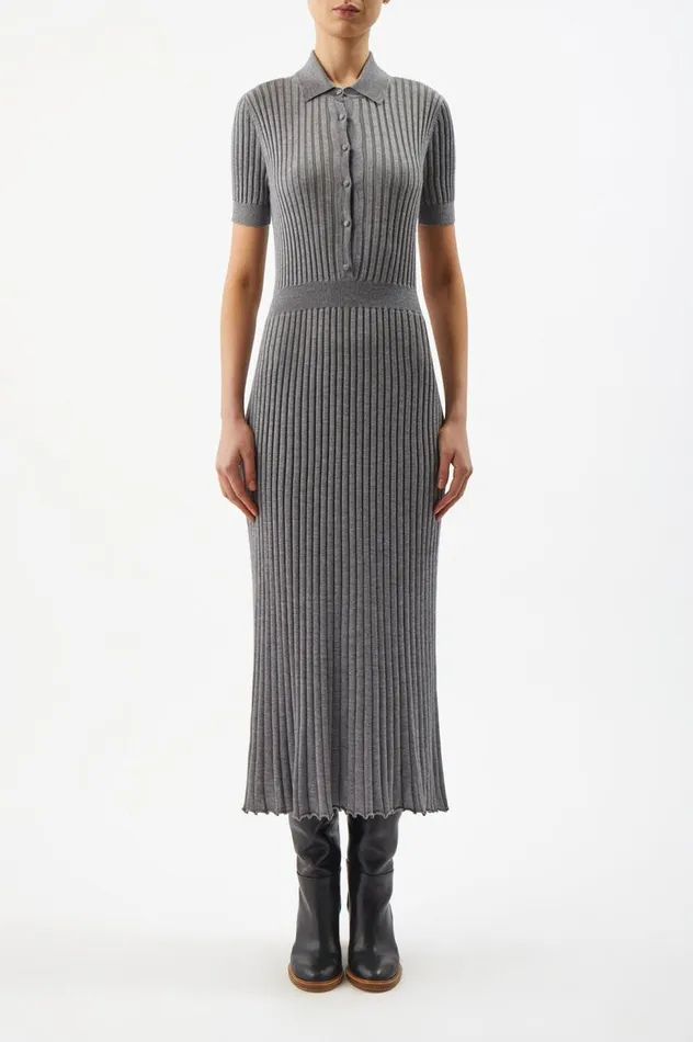 Women Knitwear Gabriela Hearst Amor Knit Dress In Heather Grey Cashmere Silk