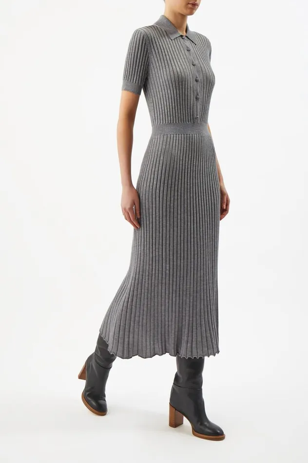 Women Knitwear Gabriela Hearst Amor Knit Dress In Heather Grey Cashmere Silk