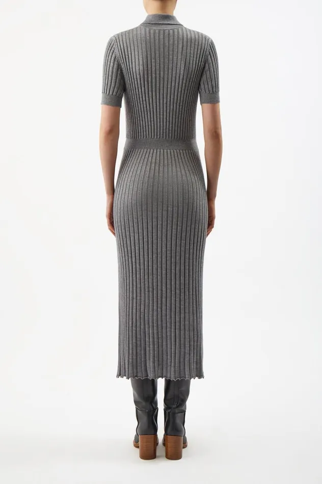 Women Knitwear Gabriela Hearst Amor Knit Dress In Heather Grey Cashmere Silk