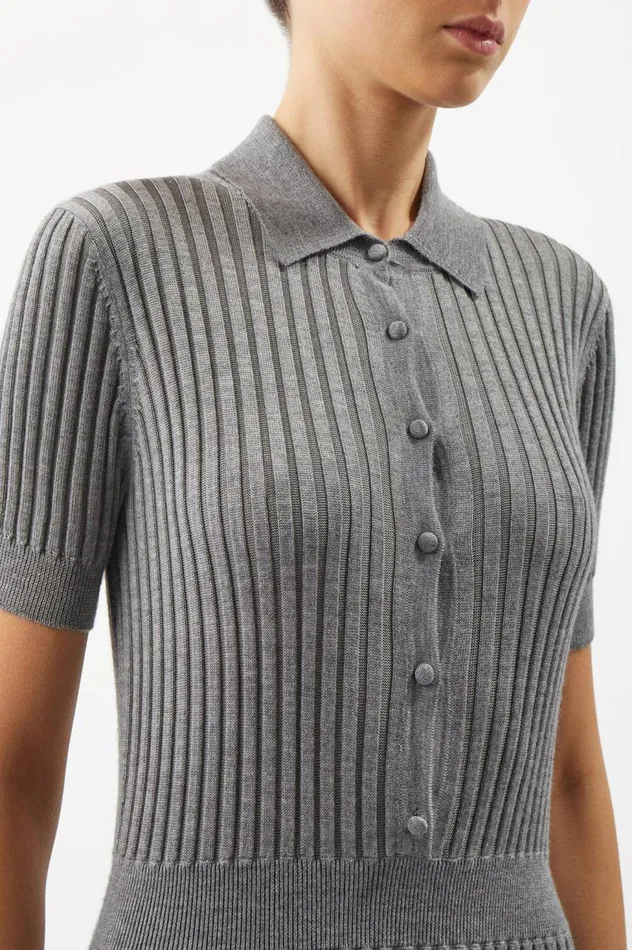 Women Knitwear Gabriela Hearst Amor Knit Dress In Heather Grey Cashmere Silk