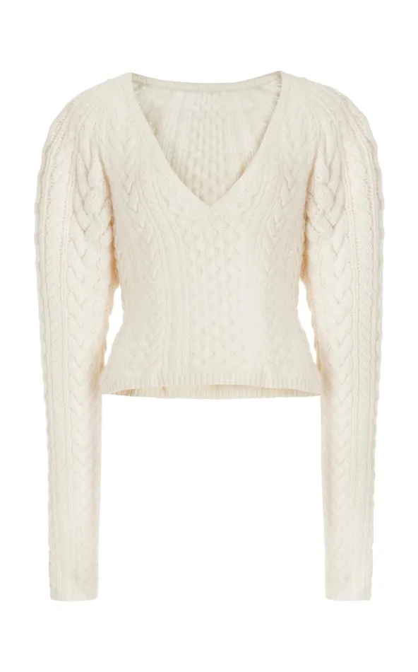 Women Knitwear Gabriela Hearst Arwel Knit Sweater In Ivory Cashmere