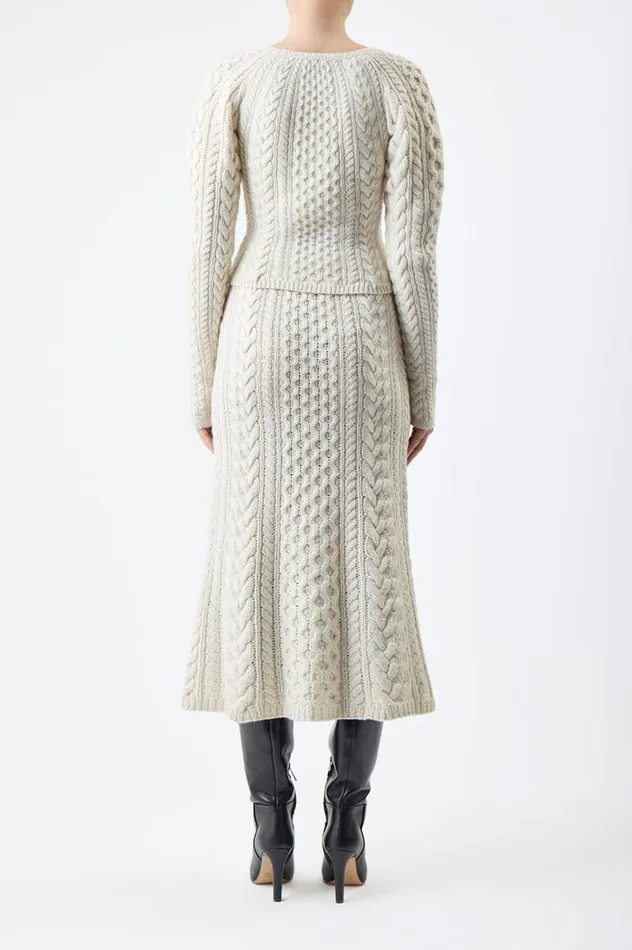 Women Knitwear Gabriela Hearst Arwel Knit Sweater In Ivory Cashmere