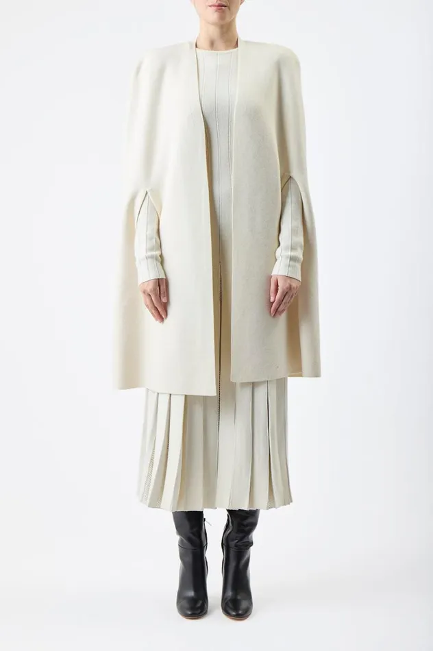 Women Knitwear Gabriela Hearst Eoin Knit Poncho In Ivory Wool