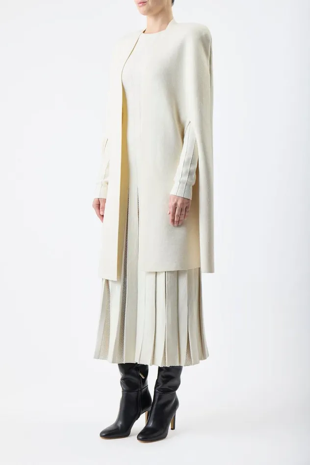 Women Knitwear Gabriela Hearst Eoin Knit Poncho In Ivory Wool