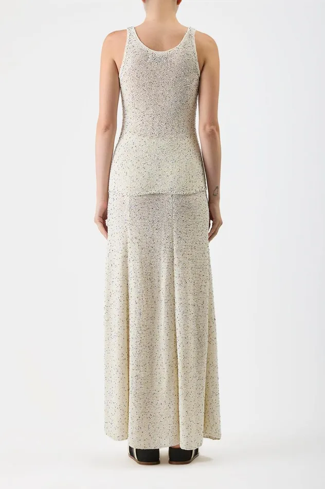 Women Knitwear Gabriela Hearst Floris Knit Skirt In White Beaded Silk