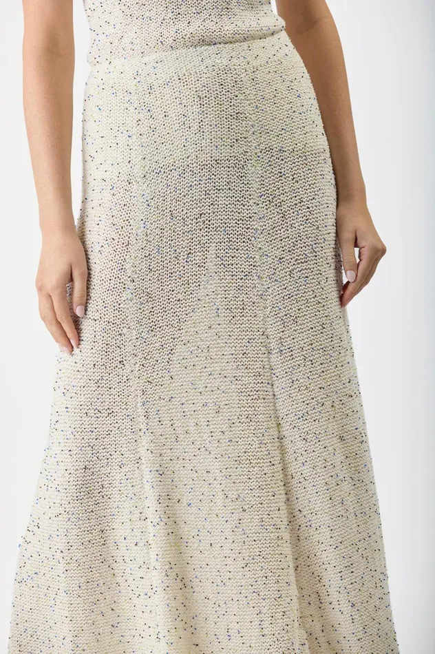 Women Knitwear Gabriela Hearst Floris Knit Skirt In White Beaded Silk