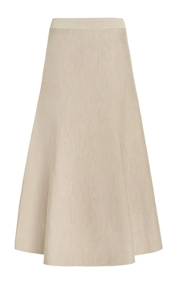 Women Knitwear Gabriela Hearst Freddie Knit Skirt In Oatmeal Merino Wool Cashmere