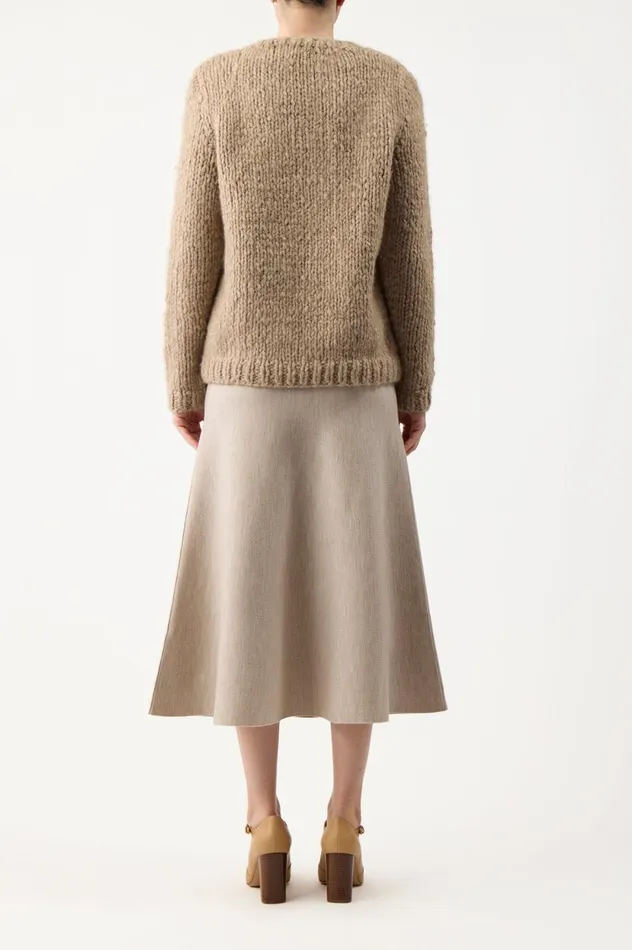 Women Knitwear Gabriela Hearst Freddie Knit Skirt In Oatmeal Merino Wool Cashmere