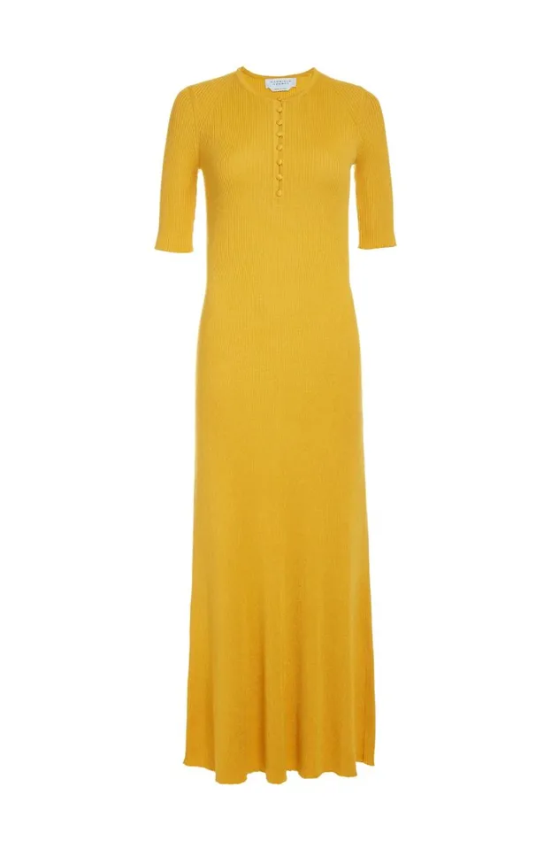 Women Knitwear Gabriela Hearst Johanna Knit Dress In Yellow Cashmere Silk