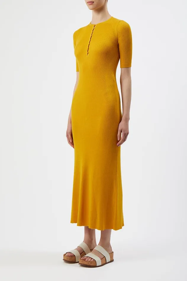 Women Knitwear Gabriela Hearst Johanna Knit Dress In Yellow Cashmere Silk